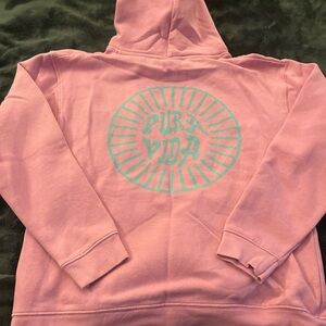 Pura Vida Pink Hoodie with Teal Logo